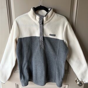 Columbia White and Gray Fleece Jacket